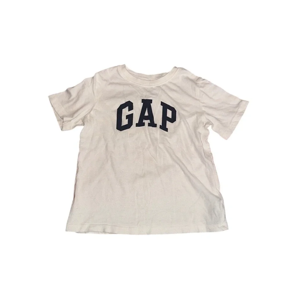 Baby GAP White Blue Logo T-Shirt Kids Boys Size 5 Brannans Favorites Tee